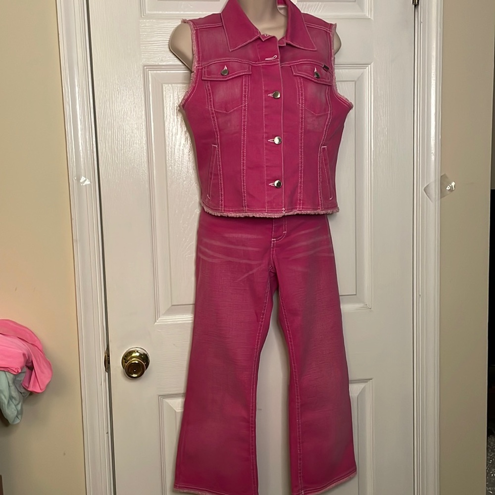 ESCADA Rose Denim Vest and Jeans Coordinates S